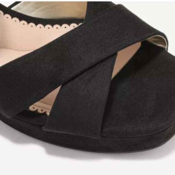 Kelly & Katie Liliena Sz 9 Black Microsuede Platform Sandal (Worn once) - Picture 6 of 16